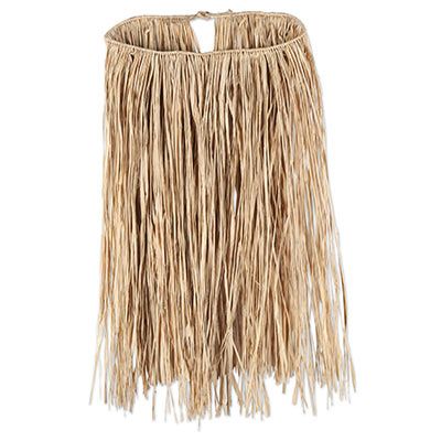 Adult Natural Grass Hula Skirt, Tan, One Size, for Summer Party Front_Flat
