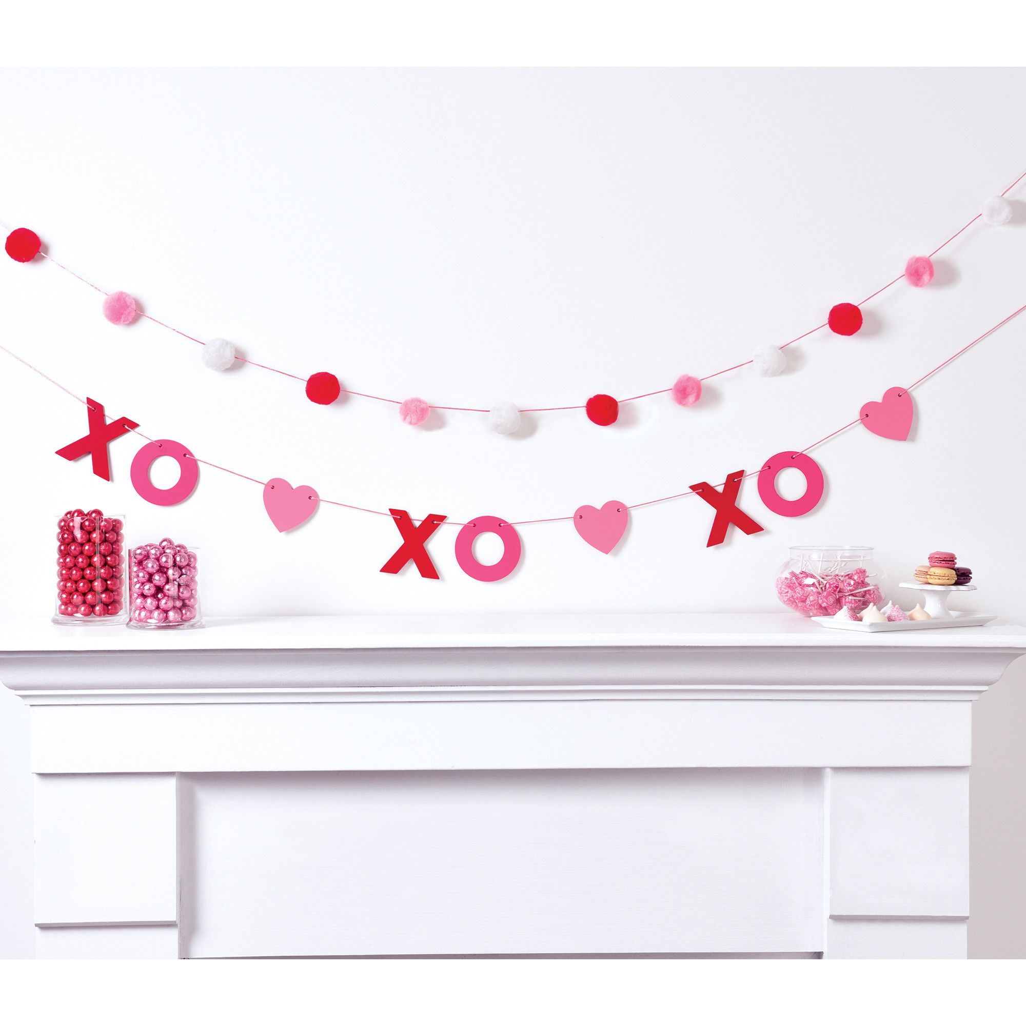 Banderole double en MDF de la Saint-Valentin Happy Valentine's Day Front_Flat