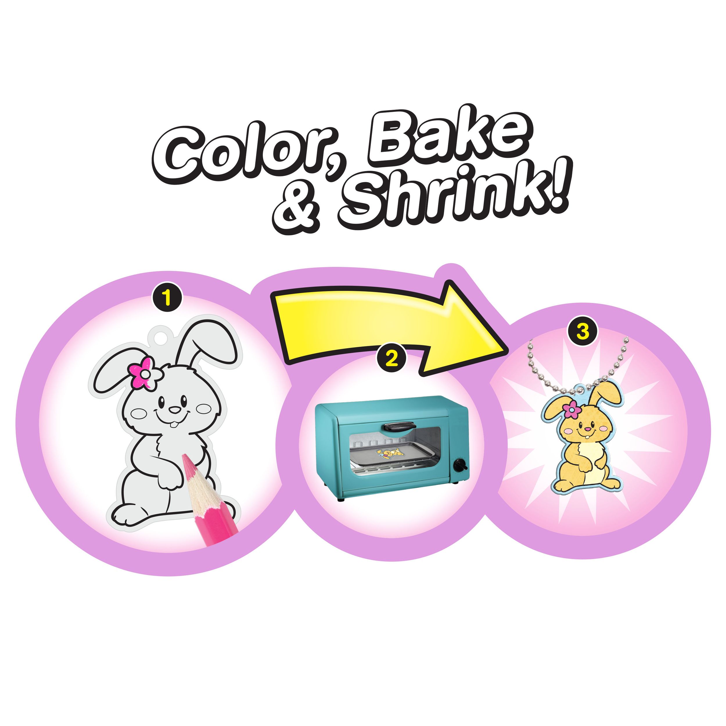 Bunny Rabbit Shrinky Dinks Easter Kit in Egg Capsule, Multi-Coloured, for Easter Composite_or_Mixed