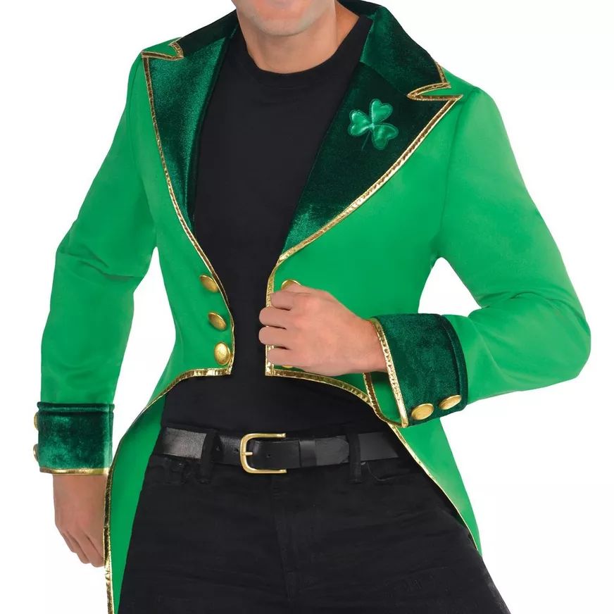 Adult Leprechaun Tailcoat Jacket Green One Size for St. Patrick s Day Party City