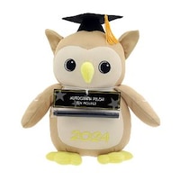 Peluche de hibou d'autographe remise des diplômes 2024, 15 po, anglais