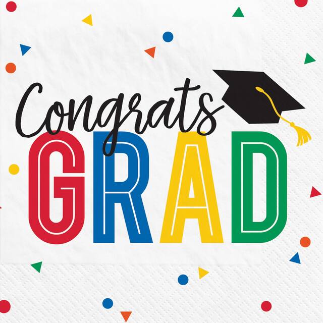 Grad Colourful Future Beverage Napkins, 40-pk Overhead_Flat