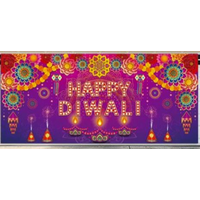 Happy Diwali' Decorative Hanging Garage Door Banner Decoration, Multi-Coloured, 40 x 60-in, for Diwali Front_Flat