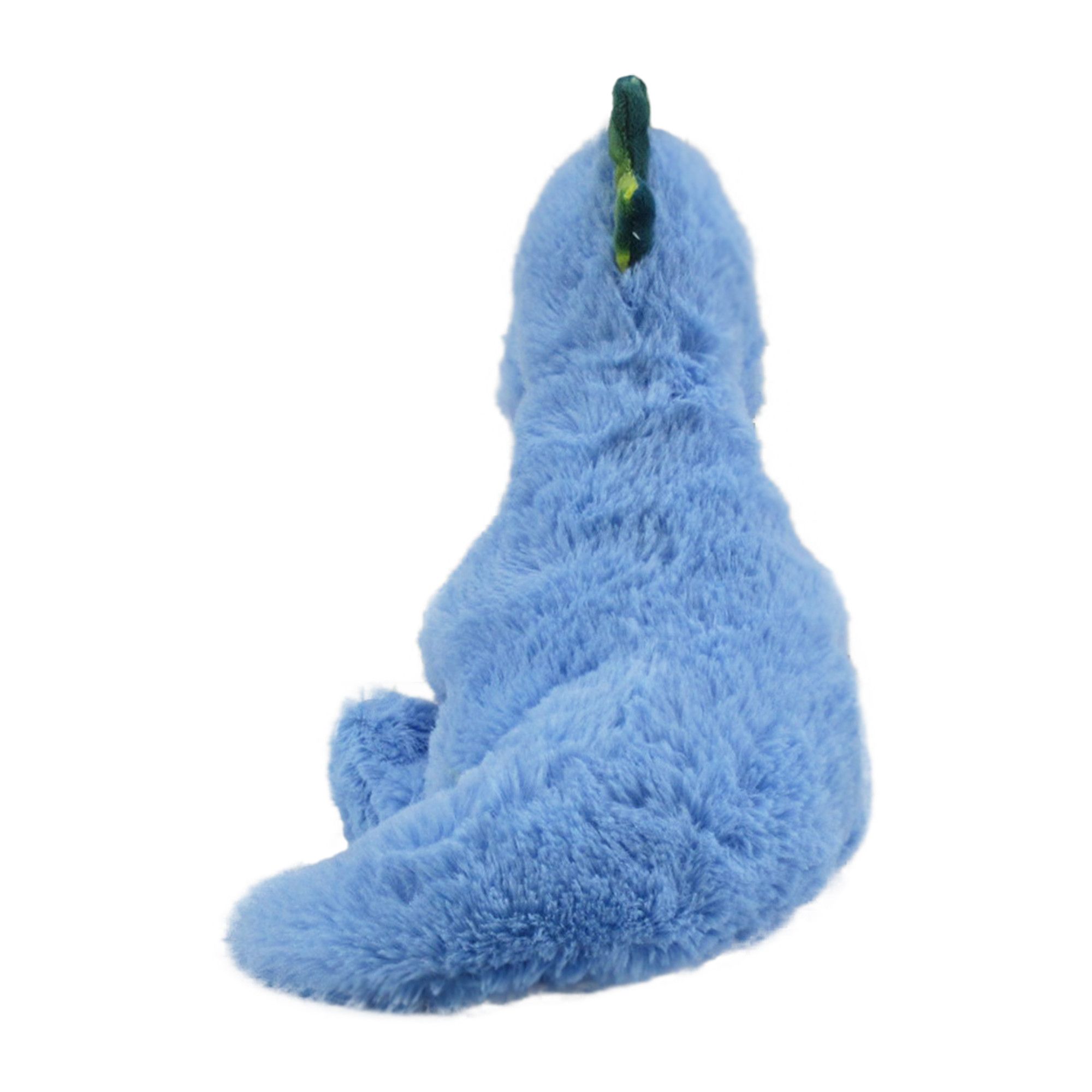 Valentine's Day Blue Dinosaur Plush Animal Soft Stuffed Toy for Valentine's/Anniversary Gift, 9-in Bottom_Flat