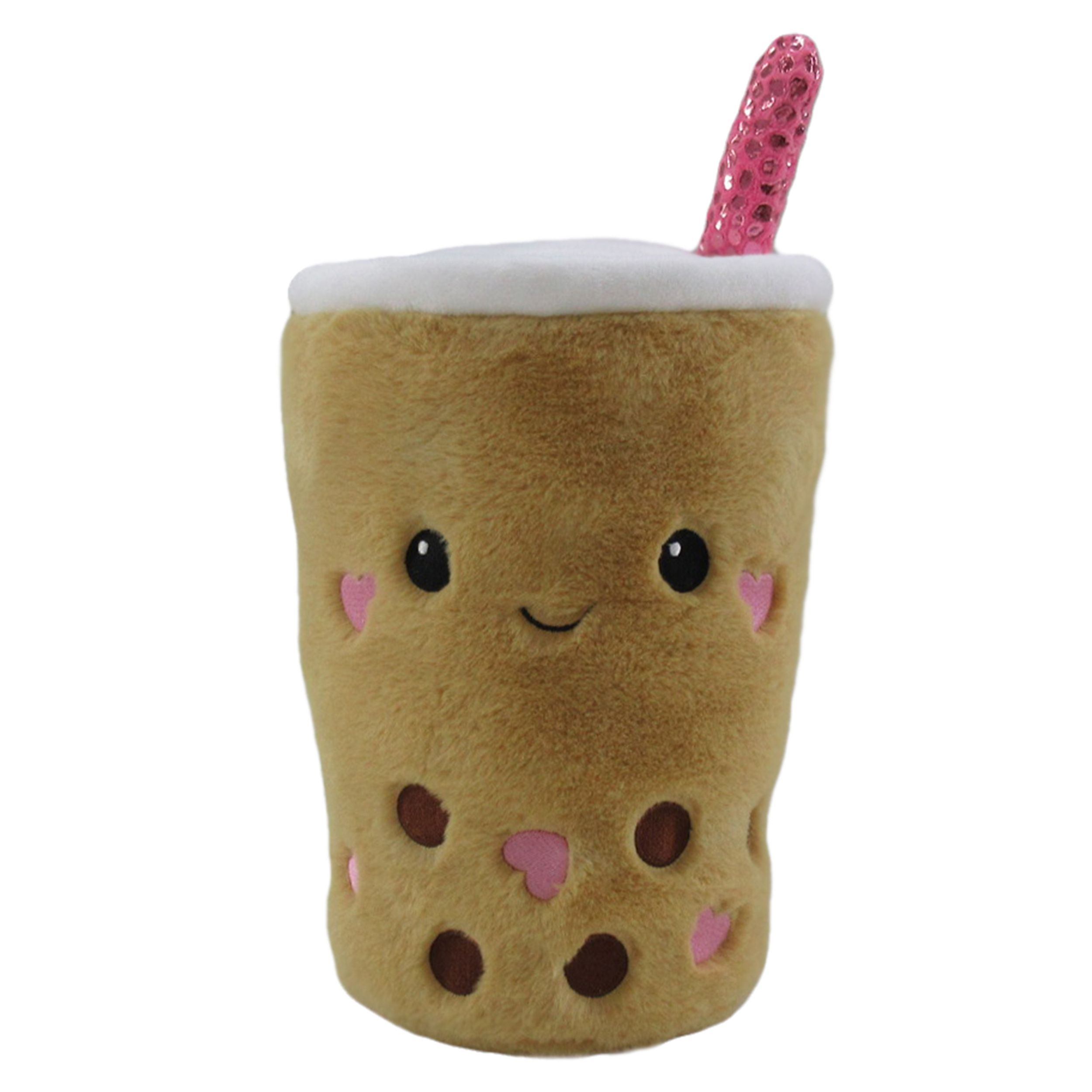 Peluche en forme de gobelet pour thé boba de la Saint-Valentin, 10 po Front_Flat