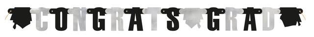 Grad Celebration Jointed Hanging Banner with Loops for Graduation Party Front_Flat