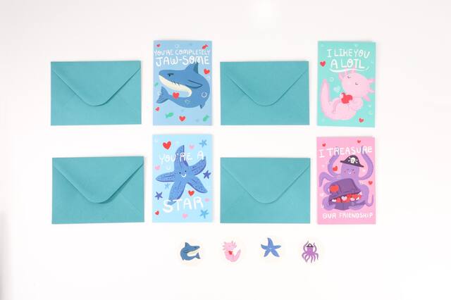 Cartes sous l'océan avec tatouage, Saint-Valentin, paq. 24 Front_Flat