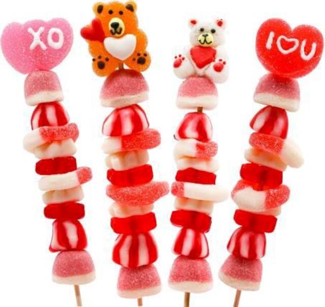 Valentine Gummy Skewer, 70-g Front_Flat