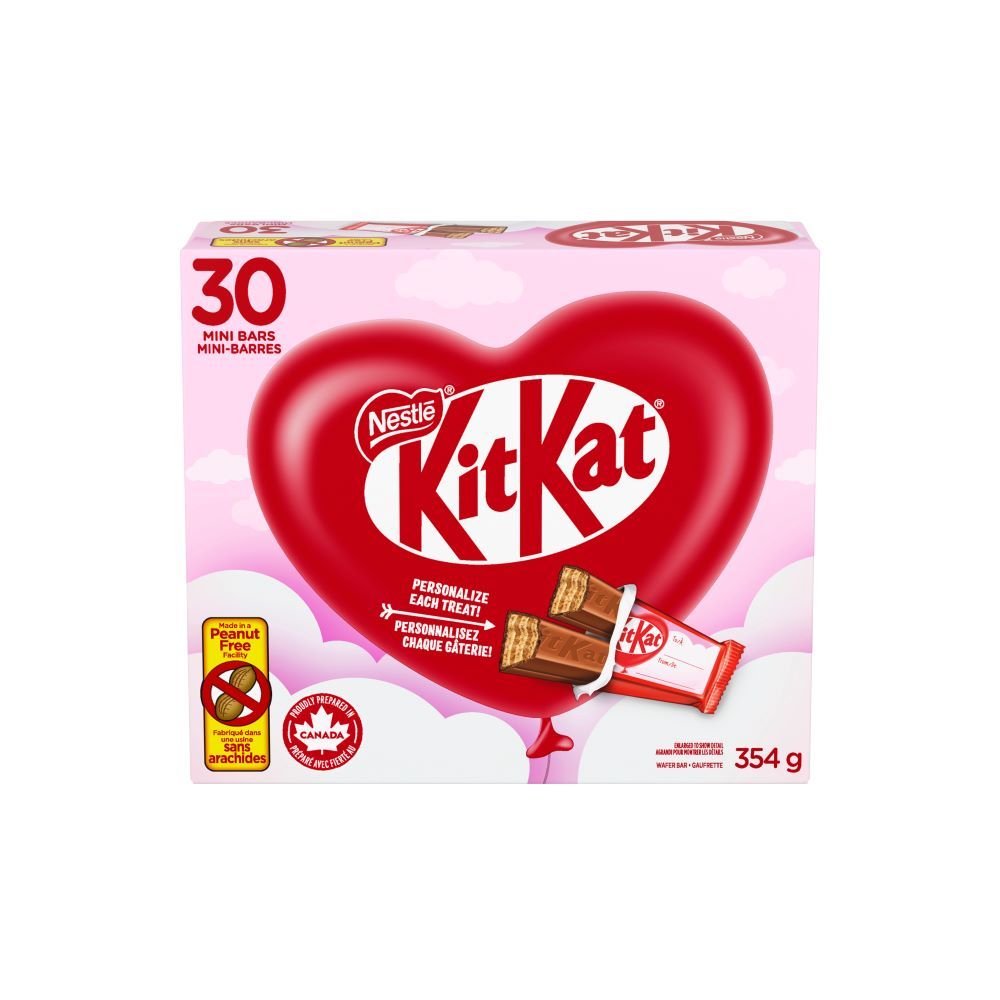 Ensemble Nestlé Kit Kat de Saint-Valentin, chocolat au lait, rose/rouge, paq. 30, pour Saint-Valentin Front_Elevated