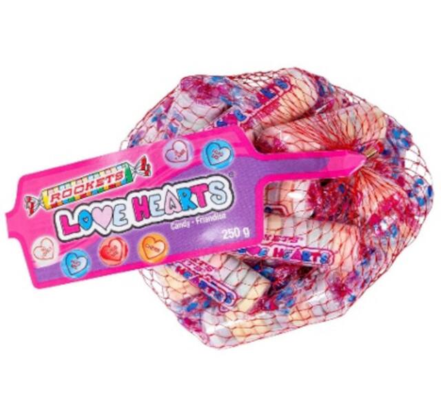 Rockets Love Hearts Candy, 250-g Front_Flat