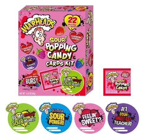 Warheads Valentine's Popping Candy Classroom Exchange Box, 22-pk Composite_or_Mixed