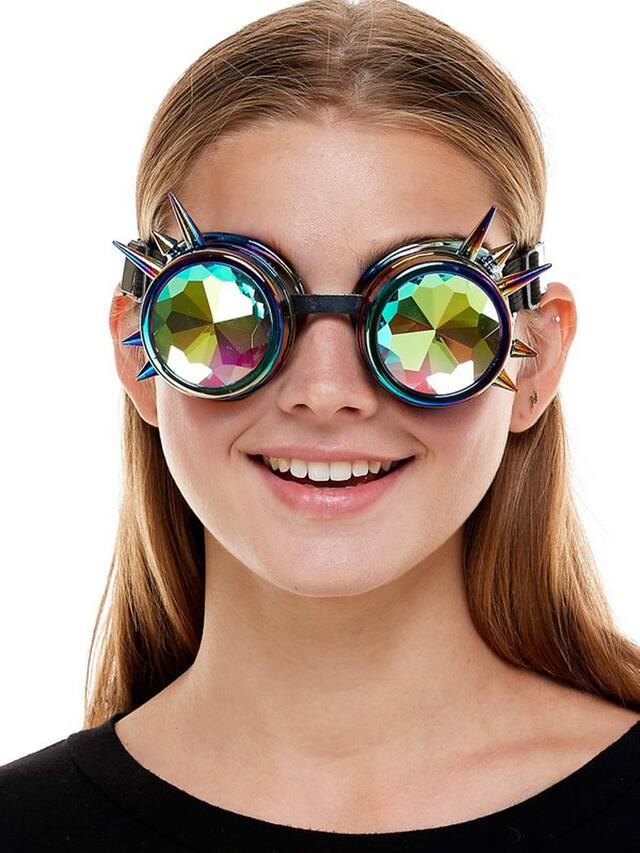 Lunettes steampunk, multicolore, taille unique, accessoire de costume à porter pour l'Halloween Front_Flat