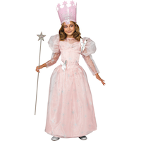 Robe de glinda maléfique avec couronne lumineuse, rose, enfant, tailles variées