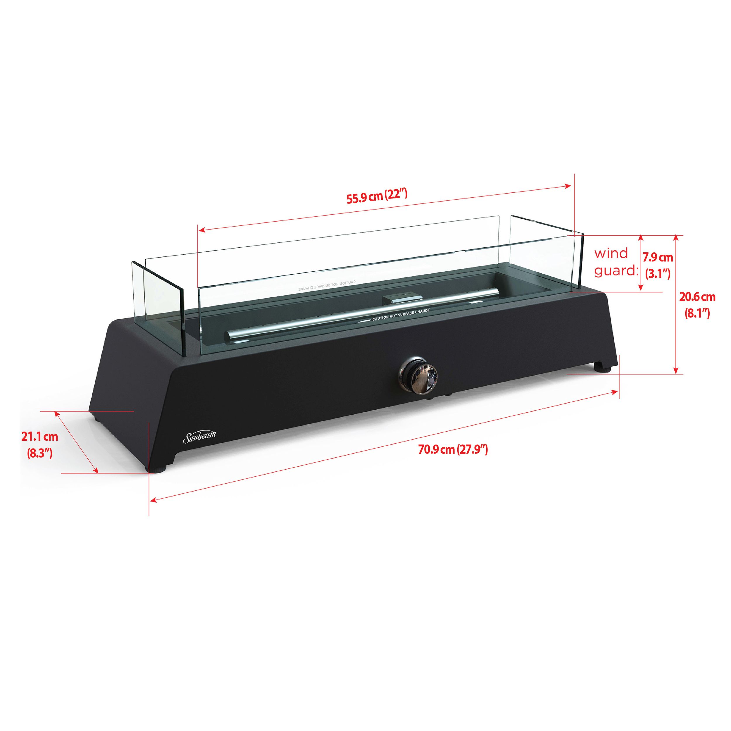 Sunbeam Bolt Steel Tabletop Fire Pit Front_Angled_Right