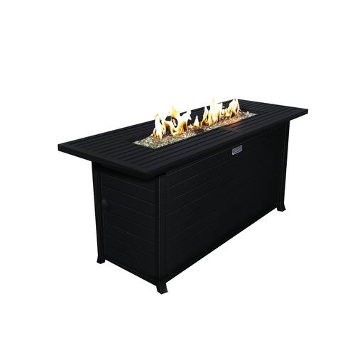 Sunbeam Elite Linear Aluminum Fire Table, Includes Lid & Protective Cover
