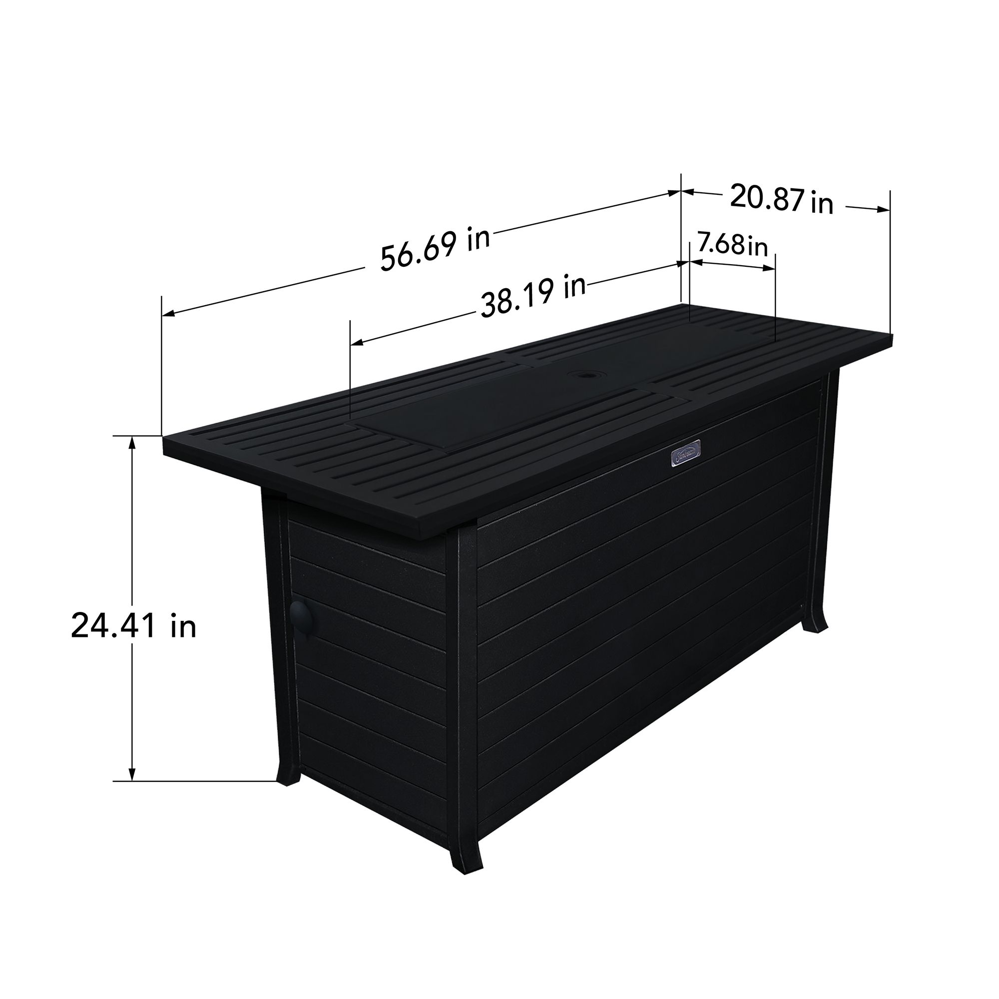 Sunbeam Elite Linear Aluminum Fire Table Front_Angled_Right