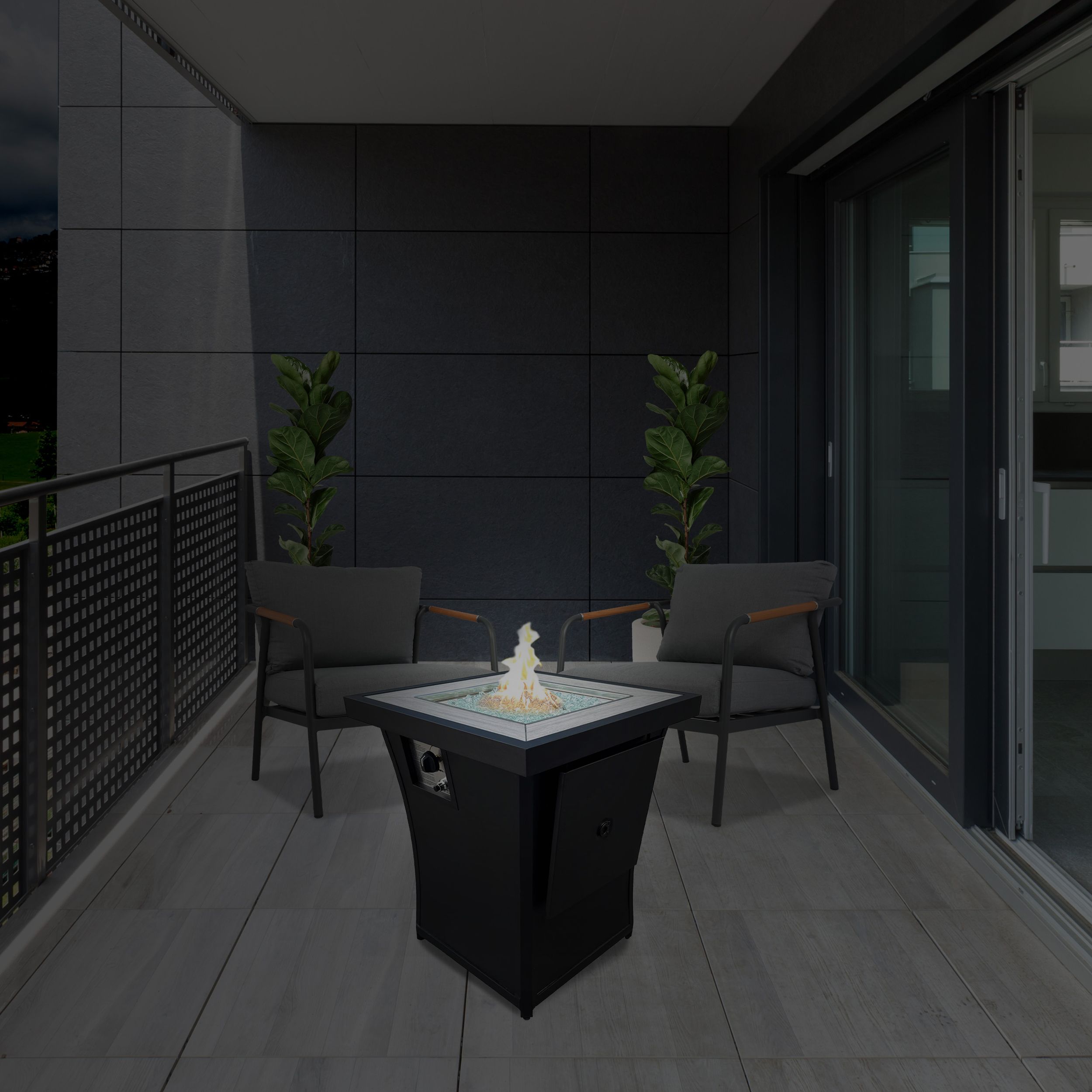 Sunbeam Urban Aluminum Fire Pit Front_Angled_Left
