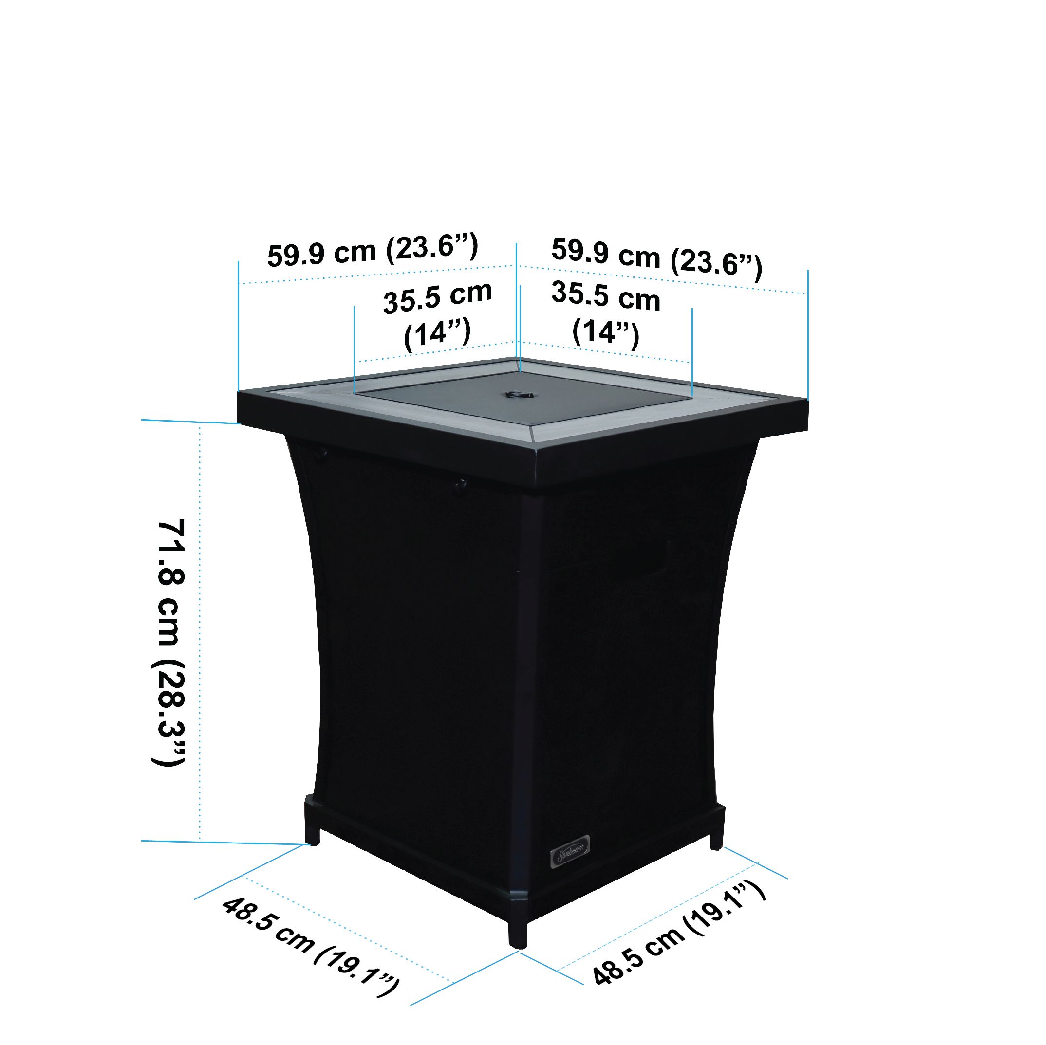 Sunbeam Urban Aluminum Fire Pit Front_Angled_Left