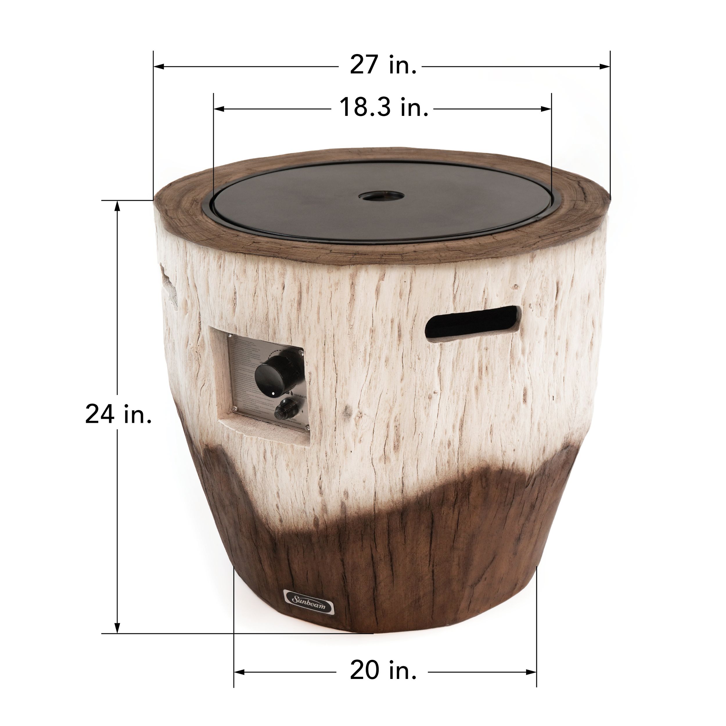 Sunbeam Alpine Thermoset Resin Fire Pit Front_Angled_Left