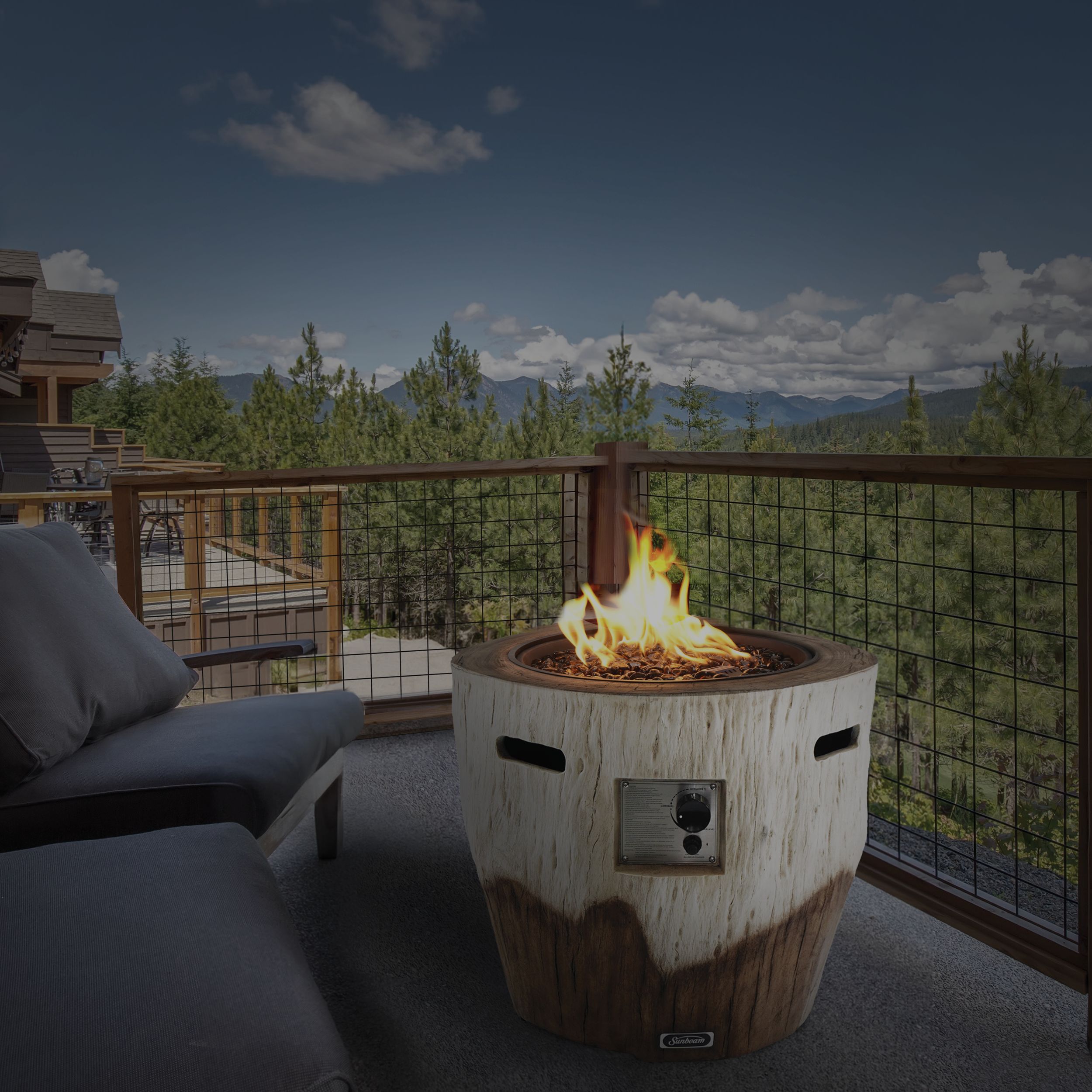 Sunbeam Alpine Thermoset Resin Fire Pit Front_Elevated