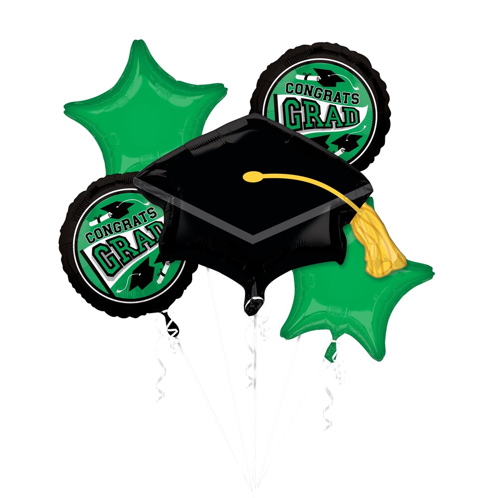 School Colours Be True to Your School Balloon Bouquet, Green Party City