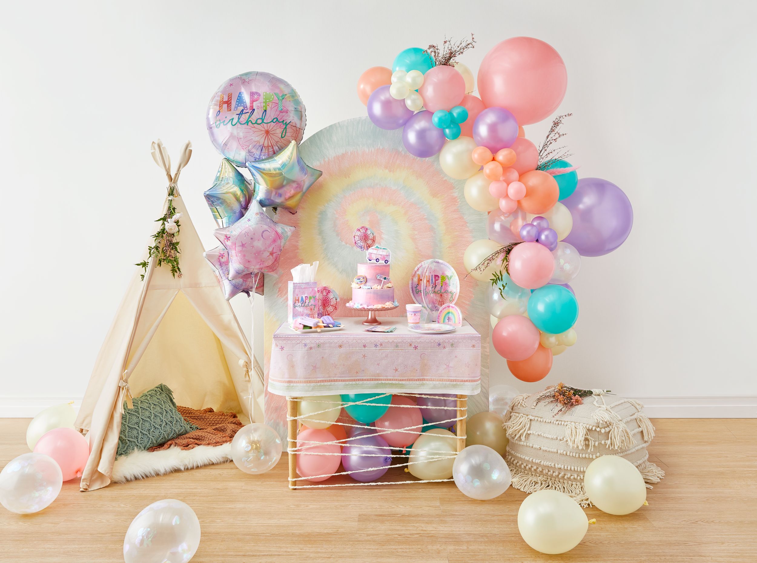 Ballons en latex ronds perle pastel, rose/bleu/orange/mauve/vert, 5 po, paq. 25, pour fête d'anniversaire Composite_or_Mixed