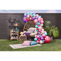 Round Latex & Foil Balloon Garland Arch Kit, Pink/Purple/Silver/Blue, for Birthday Party