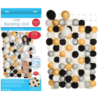Balloon Grid Backdrop Kit Stand, Clear, 6-ft, 58-pk, for Birthday/New Year's Eve/Graduation/Baby Shower/Wedding/Halloween