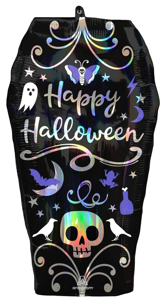 Iridescent Coffin Balloon Front_Flat