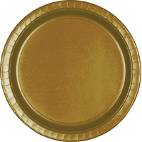 Round Paper Disposable Dessert Plates, Various Colours, 7-in, 20-pk, for Christmas/New Year's Eve/Birthday Party
