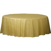 Round Plastic Reusable Table Cover, Assorted Colours, 84-in, for Christmas/Thanksgiving/New Year's Eve/Birthday Party Front_Elevated