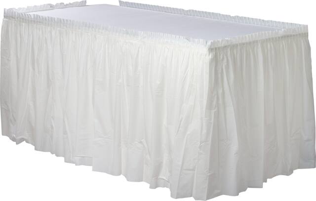 Reusable Plastic Table Skirt Birthday, Party, Anniversary, Assorted