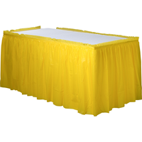 Rectangle Plastic Reusable Table Skirt, Assorted Colours, 29x168-in, for Christmas/Thanksgiving/New Year's Eve/Birthday Party