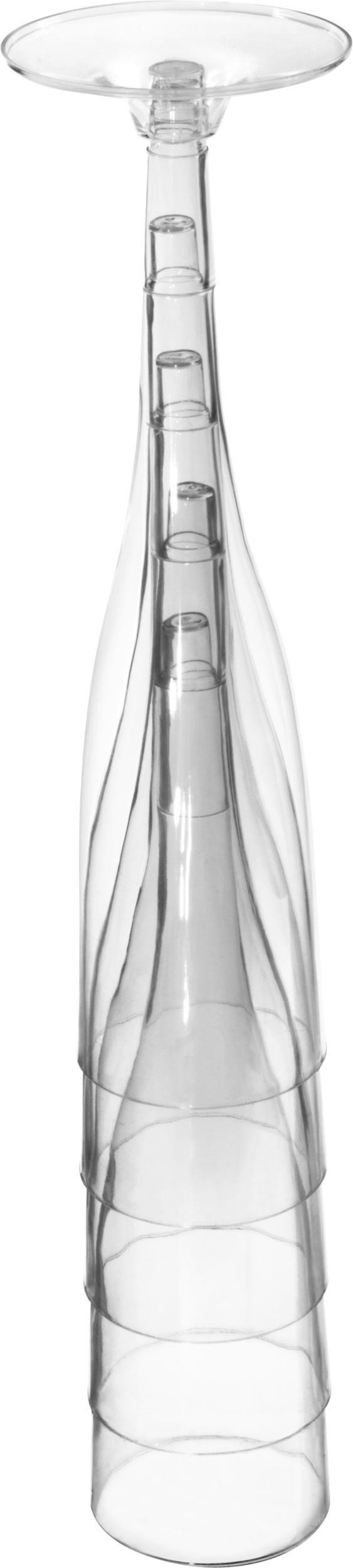 Big Party Pack Plastic Reusable Champagne Flutes, Clear, 5.5-oz, 20-pk, for Christmas/New Year's Eve/Graduation/Wedding Bottom_Plunge
