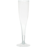 Grandes flûtes à champagne en plastique, réutilisable, anniversaires, fêtes prénatales, plus, transparent, 5,5 oz, paq. 20 Front_Flat