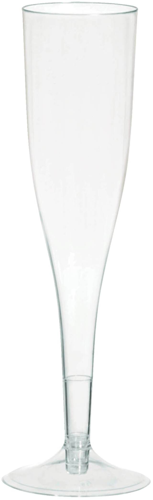Big Party Pack Plastic Reusable Champagne Flutes, Clear, 5.5-oz, 20-pk, for Christmas/New Year's Eve/Graduation/Wedding Front_Flat
