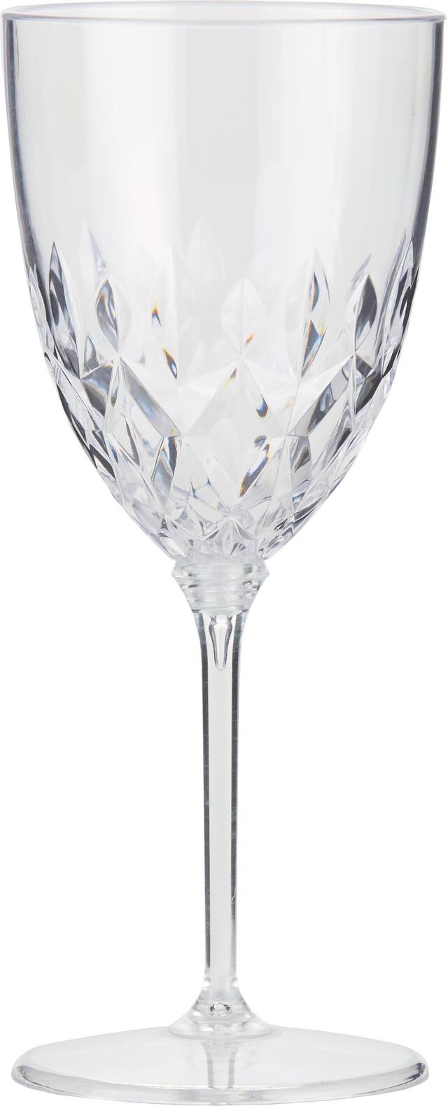 Premium Plastic Wine Glasses, Birthdays, Showers, More, Clear, 5-oz, 8-pk Front_Flat
