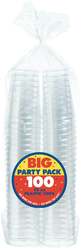Big Party Pack Plastic Cups 10oz 72/Pkg Clear