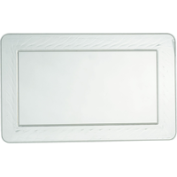 Plat de service rectangulaire en plastique, transparent, 11 x 18 po Overhead_Flat