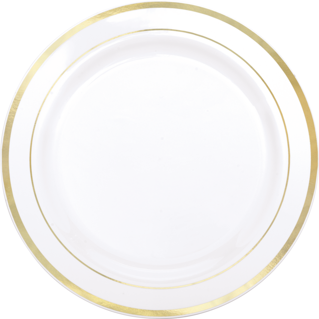 Premium Trim Buffet Plates for Birthday/Wedding/Anniversary, 10pk