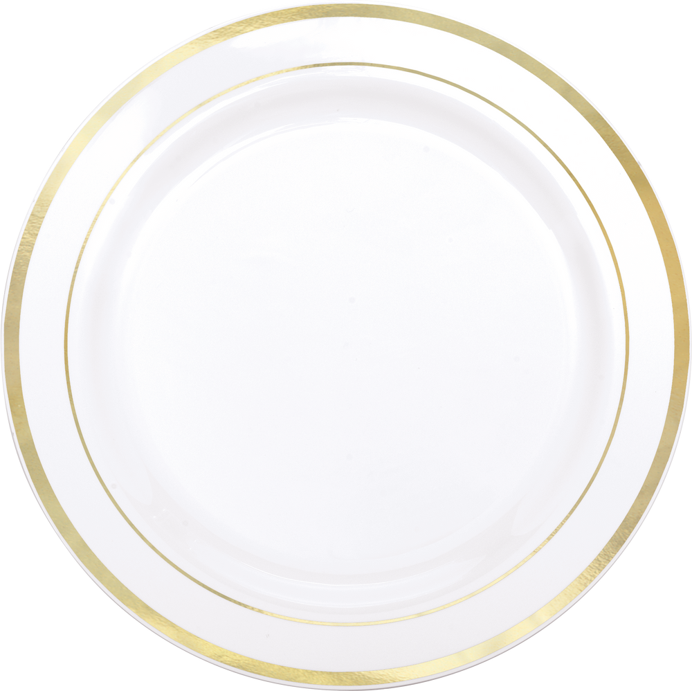 Premium Trim Buffet Plates for Birthday/Wedding/Anniversary, 10pk