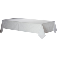 Premium Paper Table Cover for Birthday, Party, Anniversary, White, 54 x 102-in Front_Angled_Left