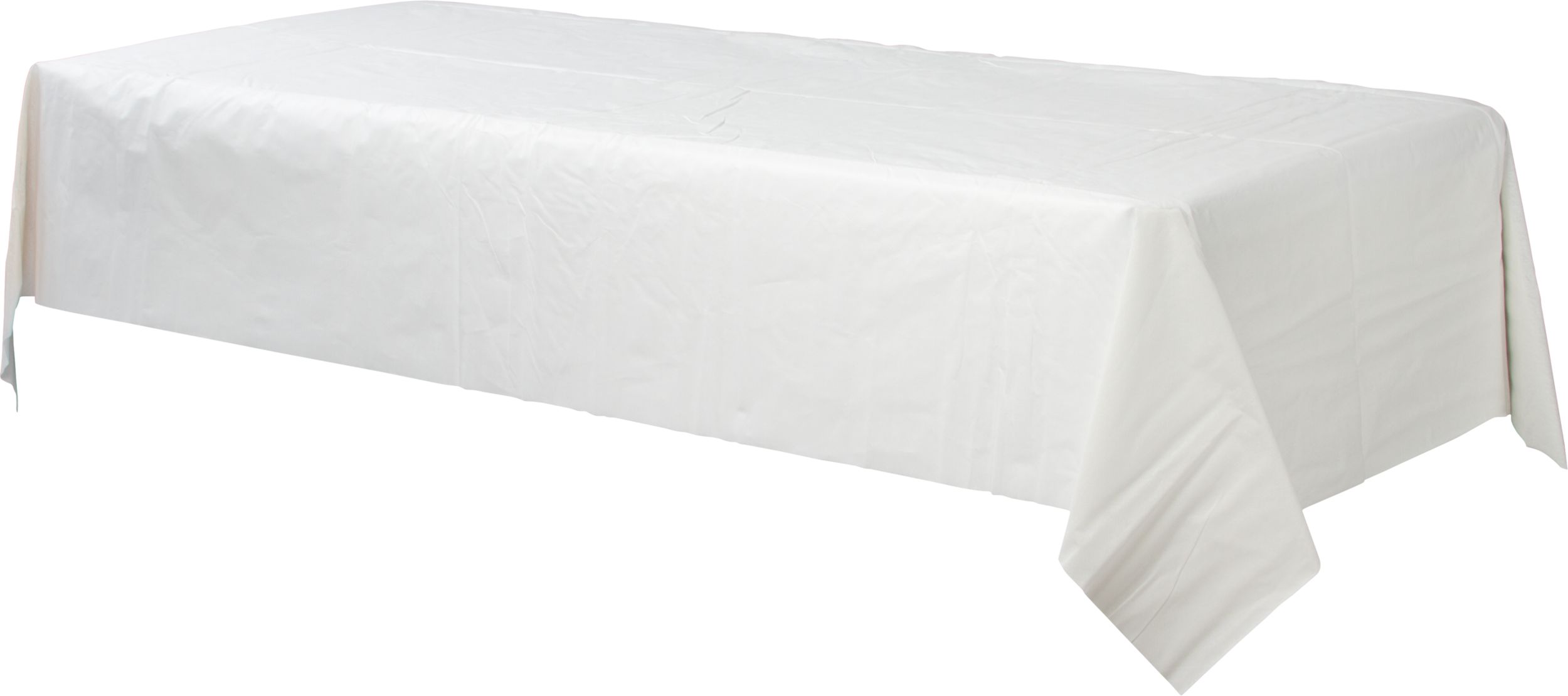 Premium Paper Table Cover for Birthday, Party, Anniversary, White, 54 x 102-in Front_Angled_Left