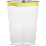 Verres en plastique transparent à bordure or de première qualité, paq. 20 Front_Elevated