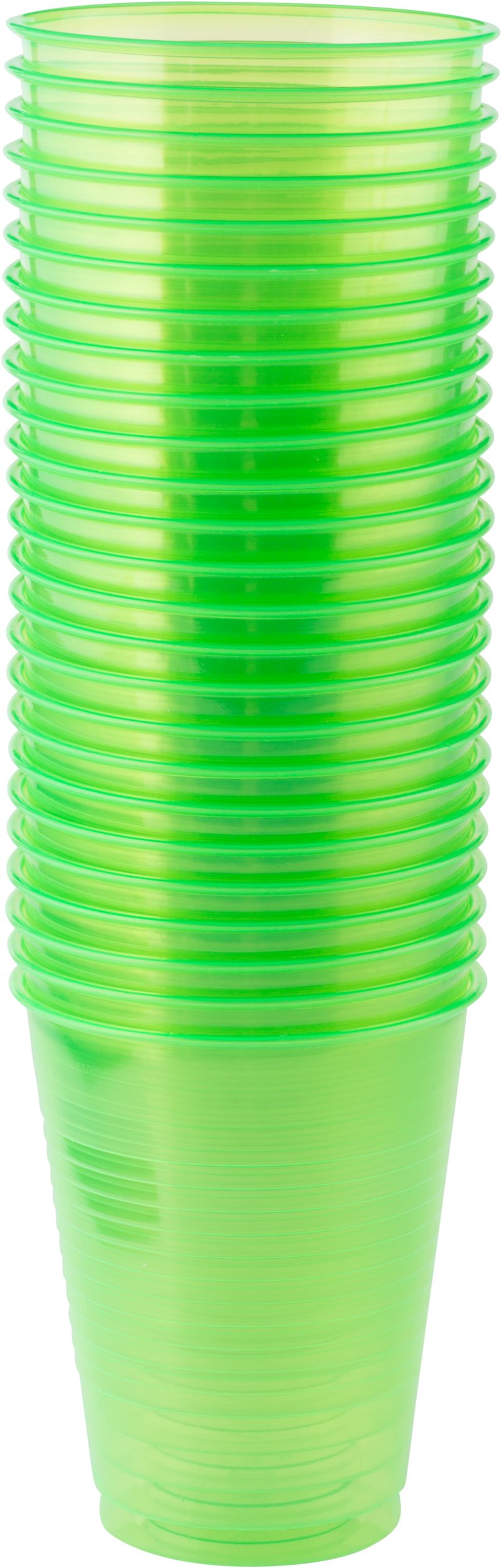 Black Light Neon Green Plastic Cups, 50-ct Front_Elevated