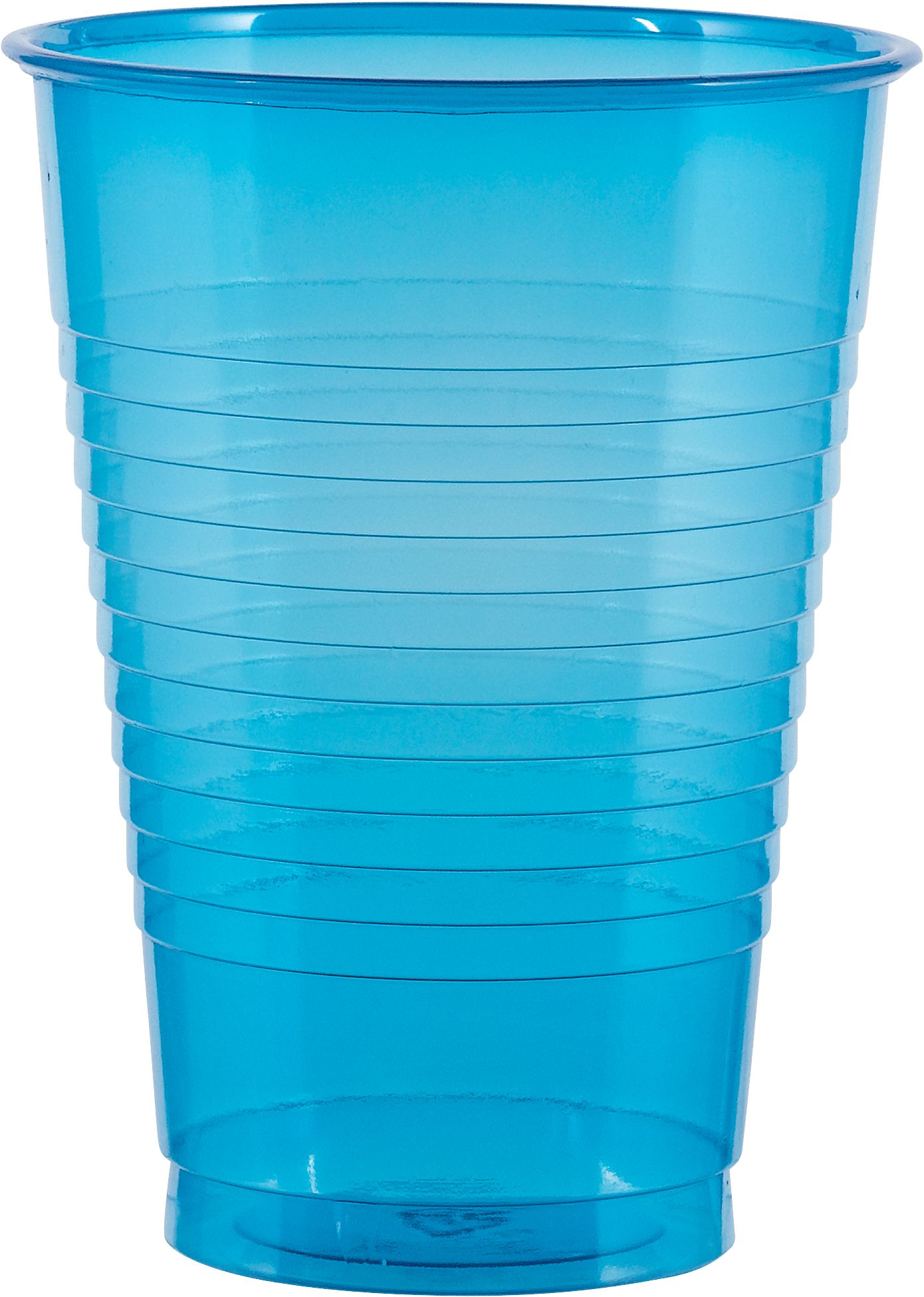 Black Light Neon Blue Plastic Cups, 50-ct Front_Flat
