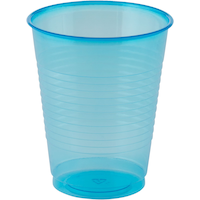 Black Light Neon Blue Plastic Cups, 50-ct Front_Elevated