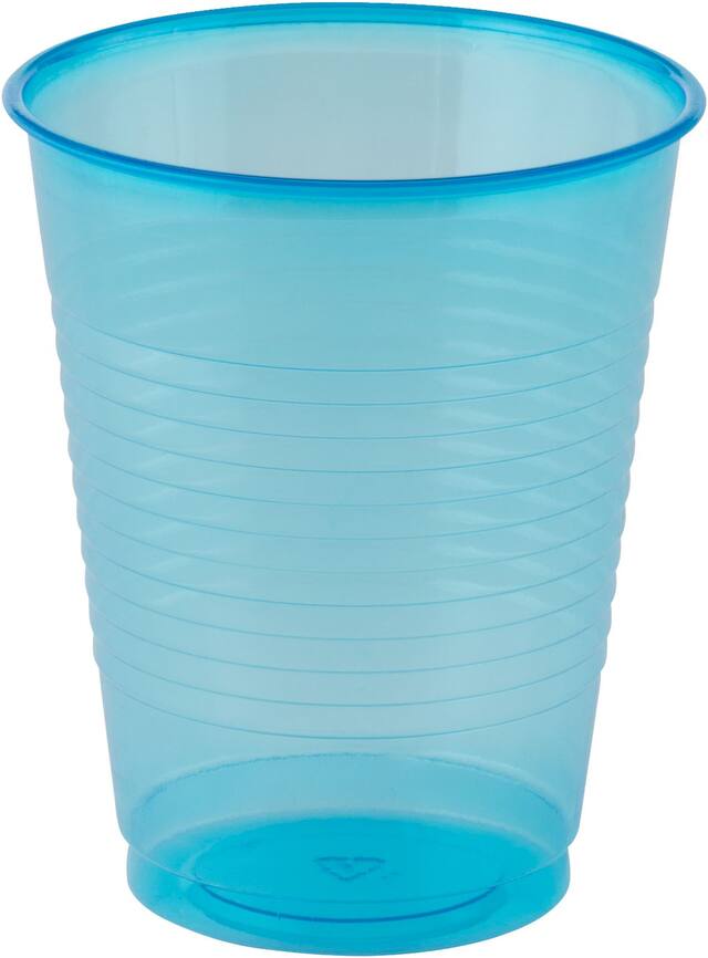 Verres en plastique, bleu fluorescent, paq. 50 Front_Elevated