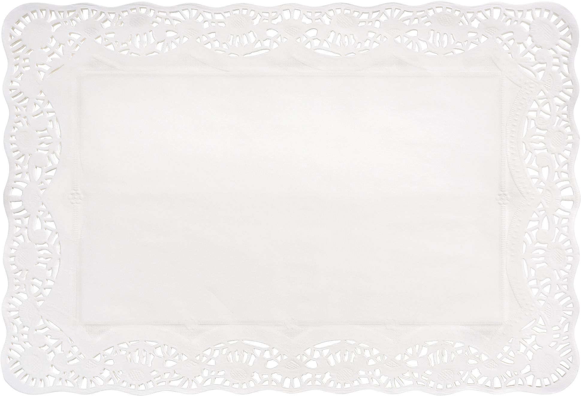 Rectangle Paper Placemat Doilies, White, 14-in, 9-pk, for Christmas/New Year's Eve/Graduation Overhead_Flat