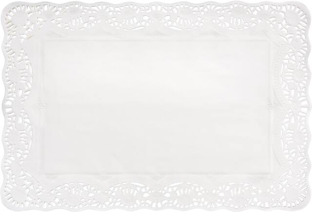 Rectangle Paper Placemat Doilies, White, 14-in, 9-pk, for Christmas/New Year's Eve/Graduation Overhead_Flat